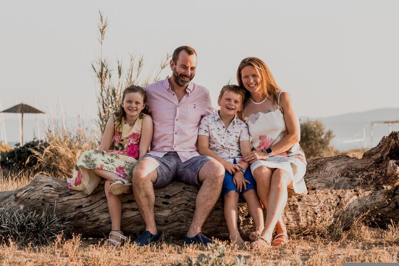 Rückkehr nach Hause Eine Familie in der Natur